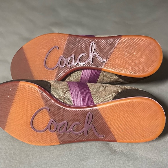 Coach Joss Sneakers. Worn ones like new condition. Brown with Purple Accents. - Picture 4 of 7